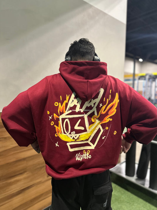 VX Burgundy Flame Hoodie