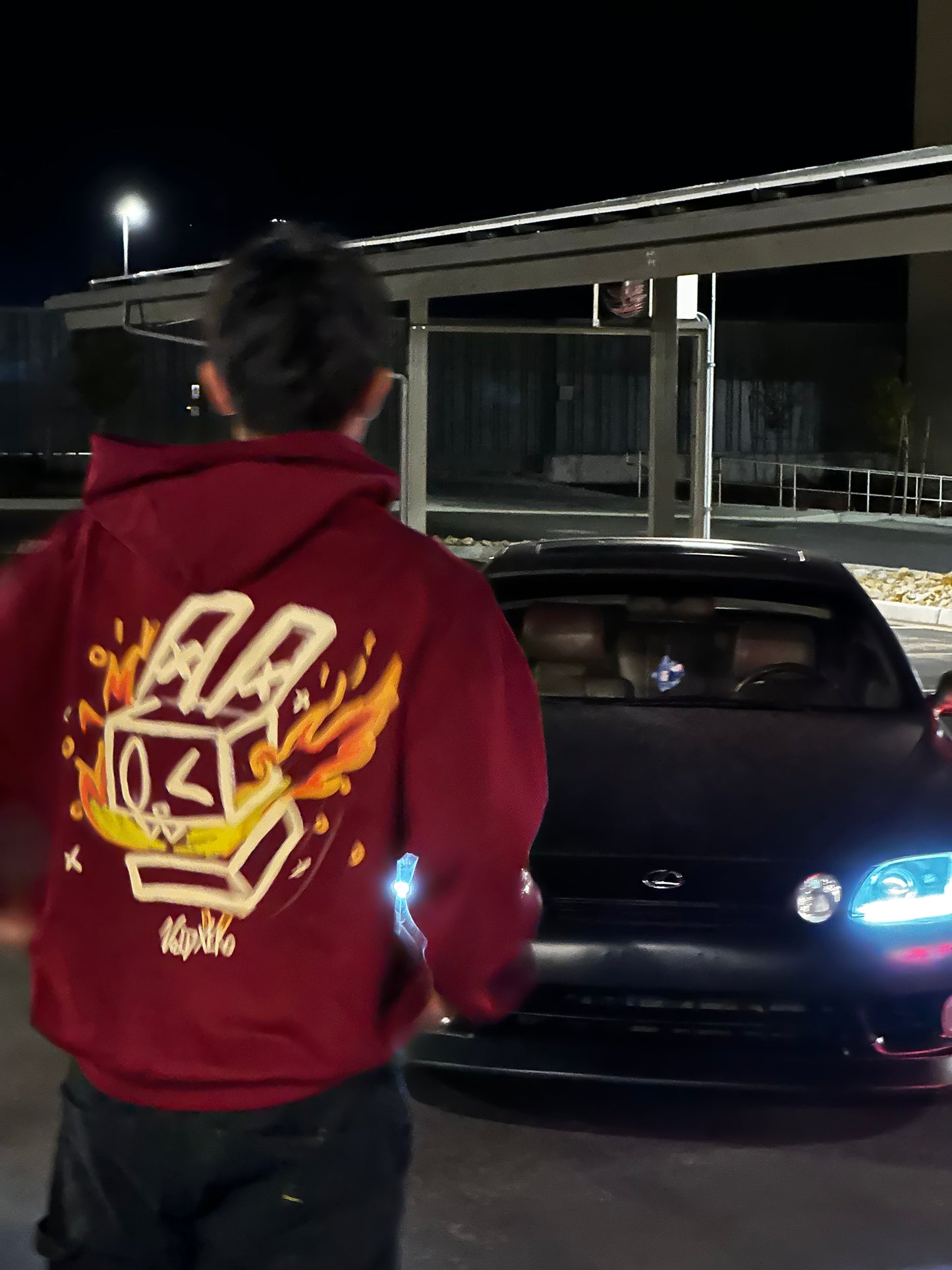 VX Burgundy Flame Hoodie