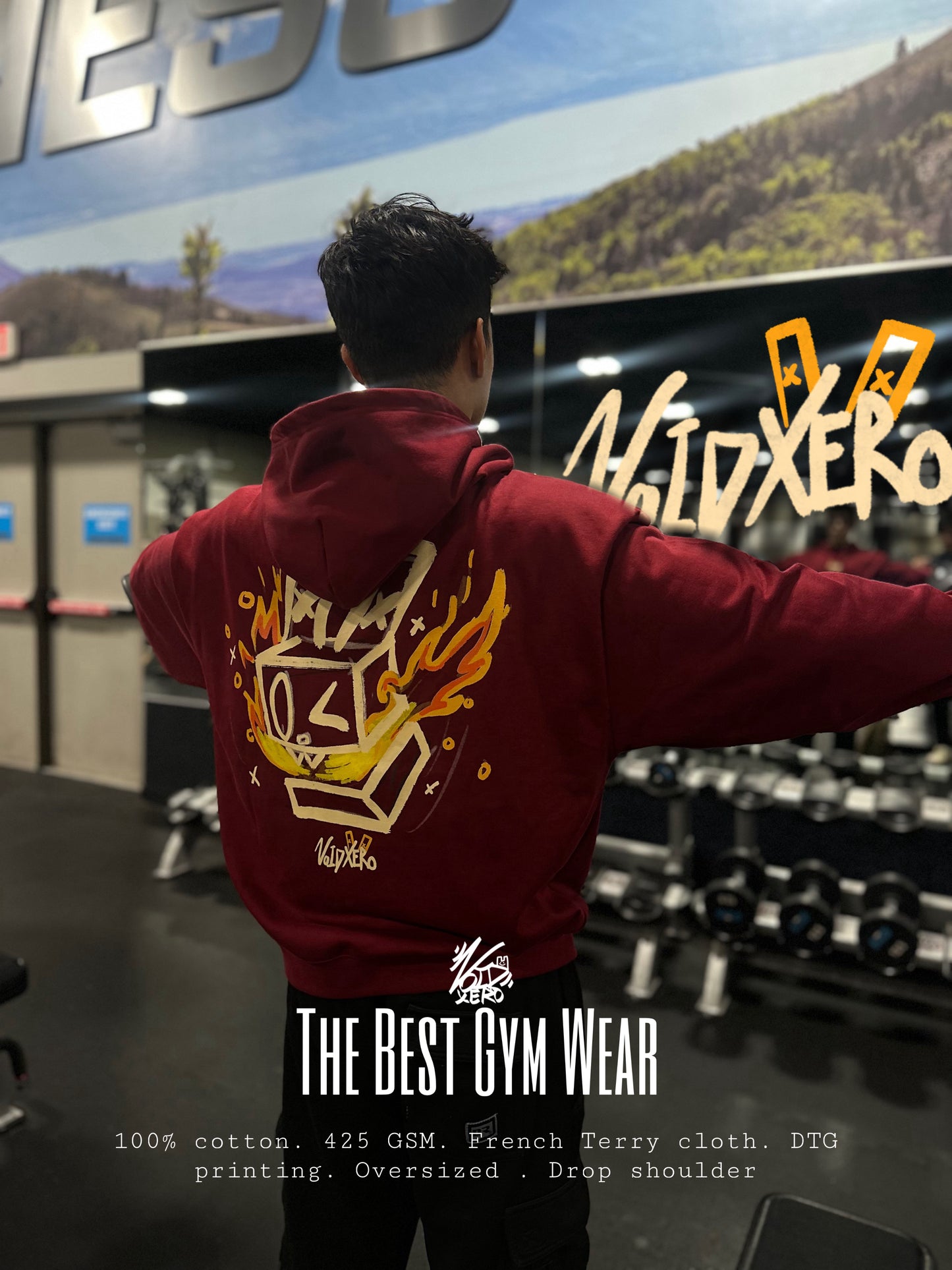 VX Burgundy Flame Hoodie