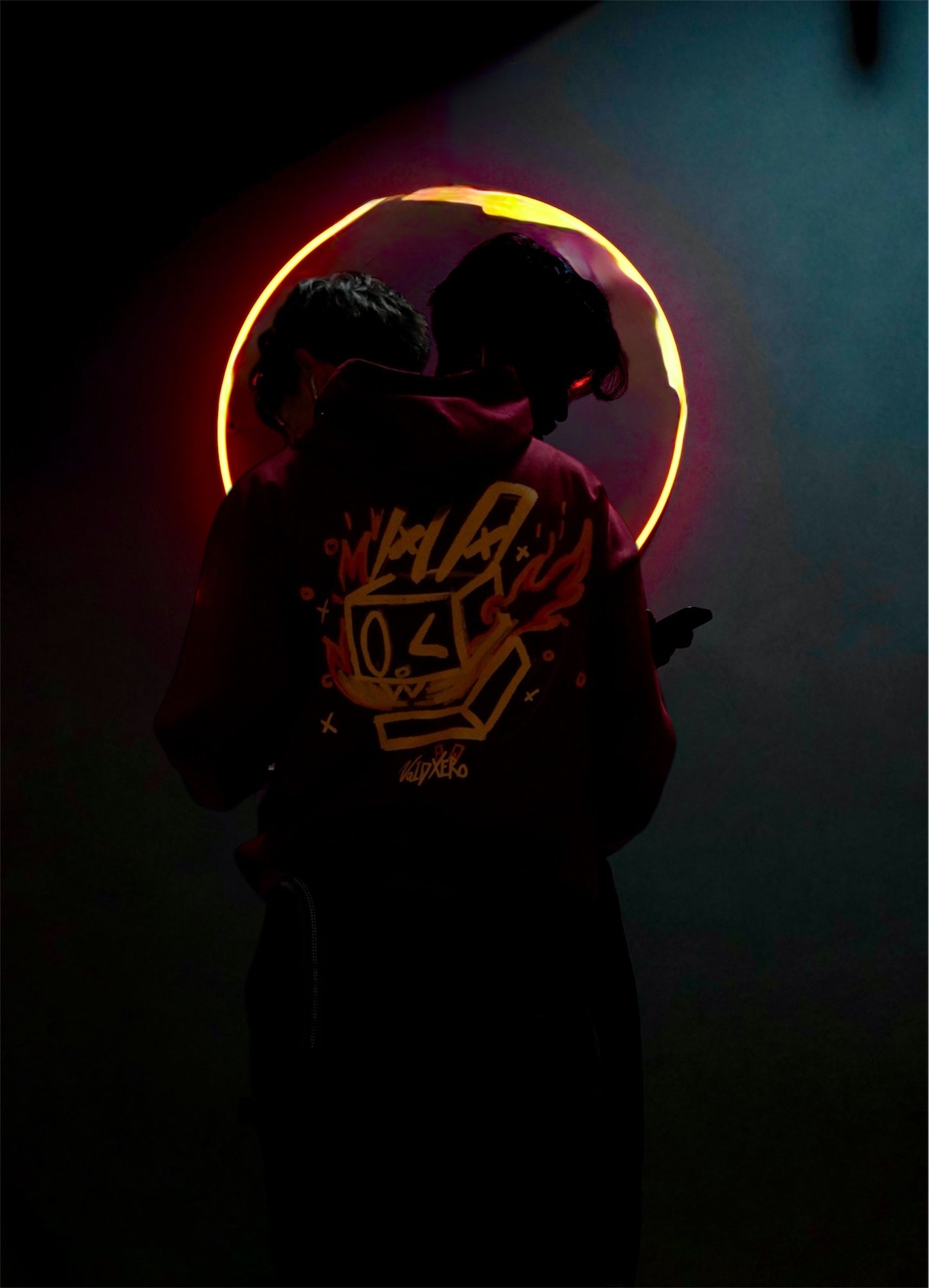 VX Burgundy Flame Hoodie